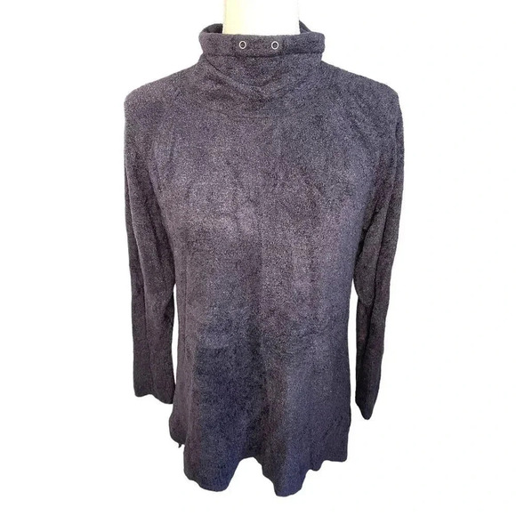 Isaac Mizrahi‎ Live Women’s Small Fuzzy Black Turtleneck - Picture 1 of 4